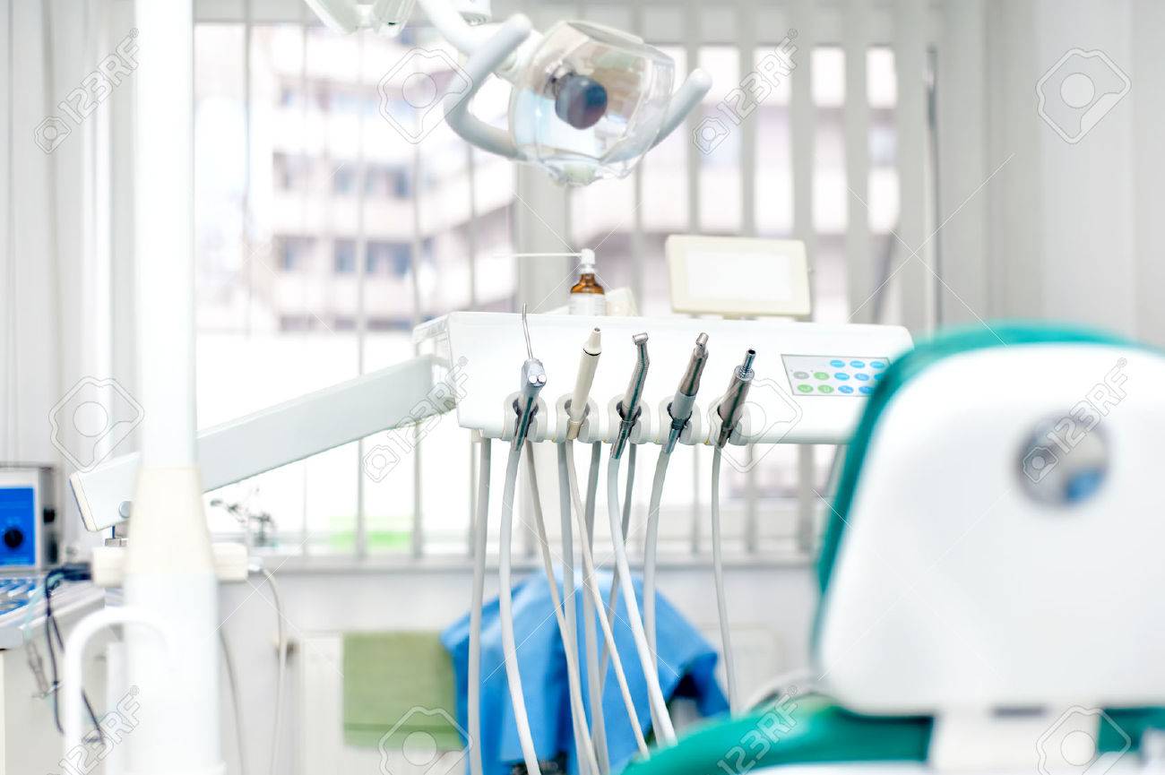 Equipment’s in a dental clinic in detail